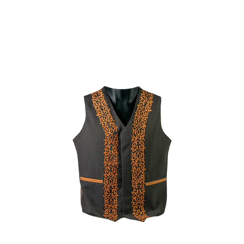 Traje Charro Fino Gris Gamuza Tan - 15335