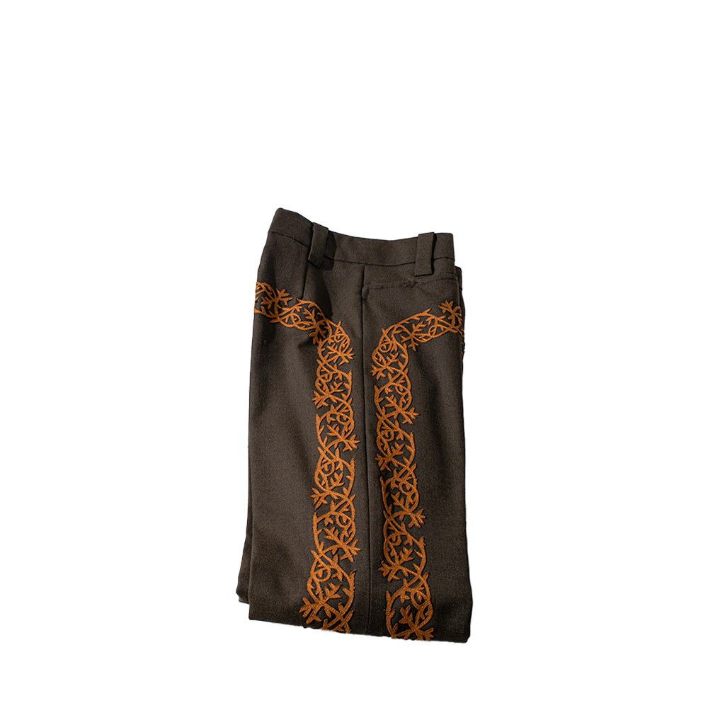 Traje Charro Fino Gris Gamuza Tan - 15335