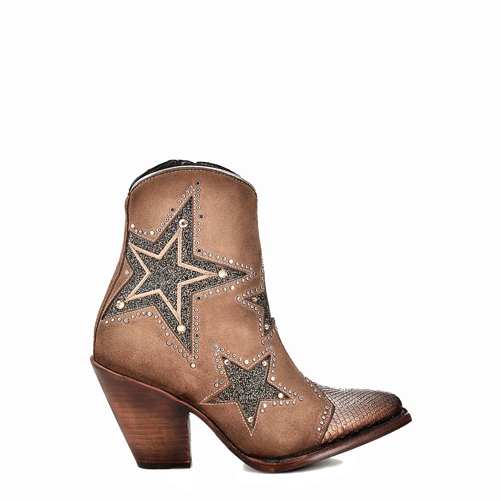 Botín Cuadra Piel Genuina de Pitón y Gamuza - 3F0CPH