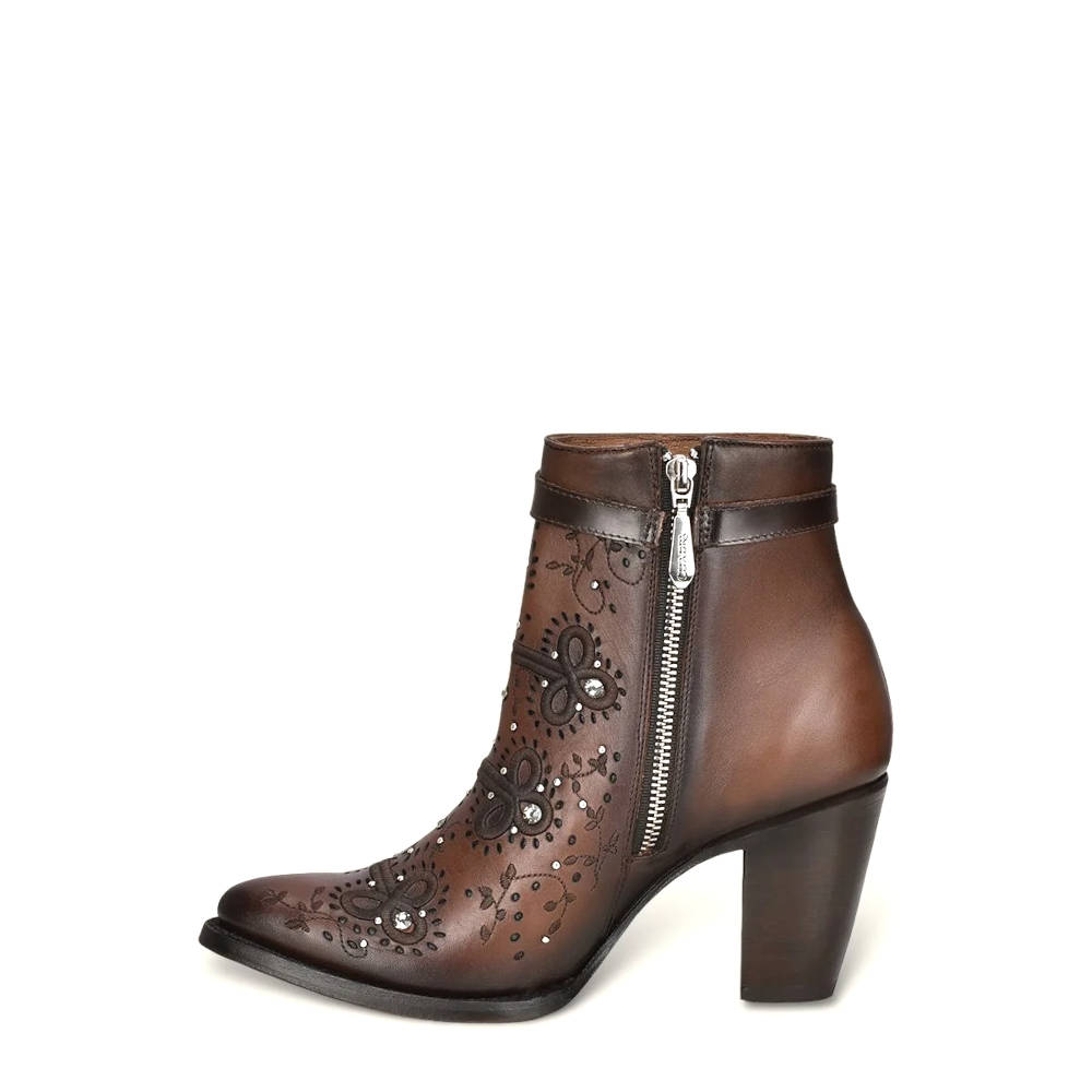 Botín Cuadra en Piel Genuina con Cristales - 3F92RS