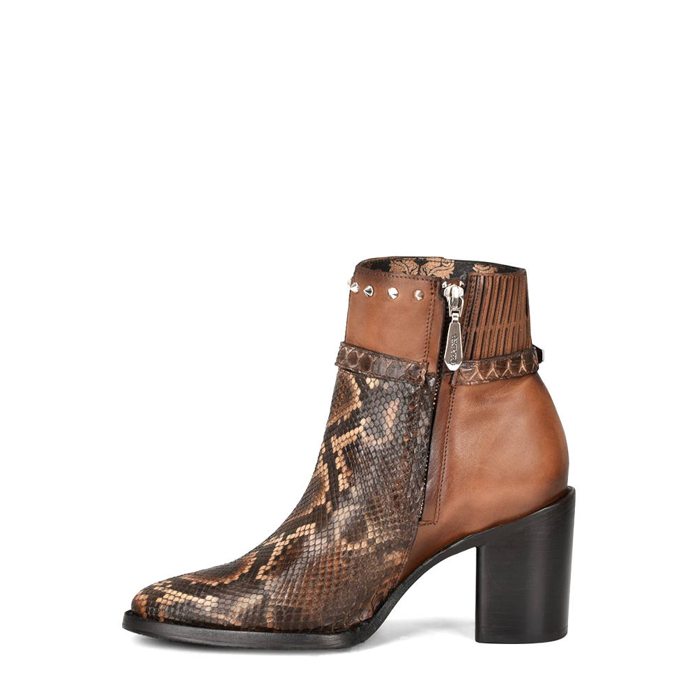 Botín Cuadra en Piel Genuina de Pitón - 4Q02PH