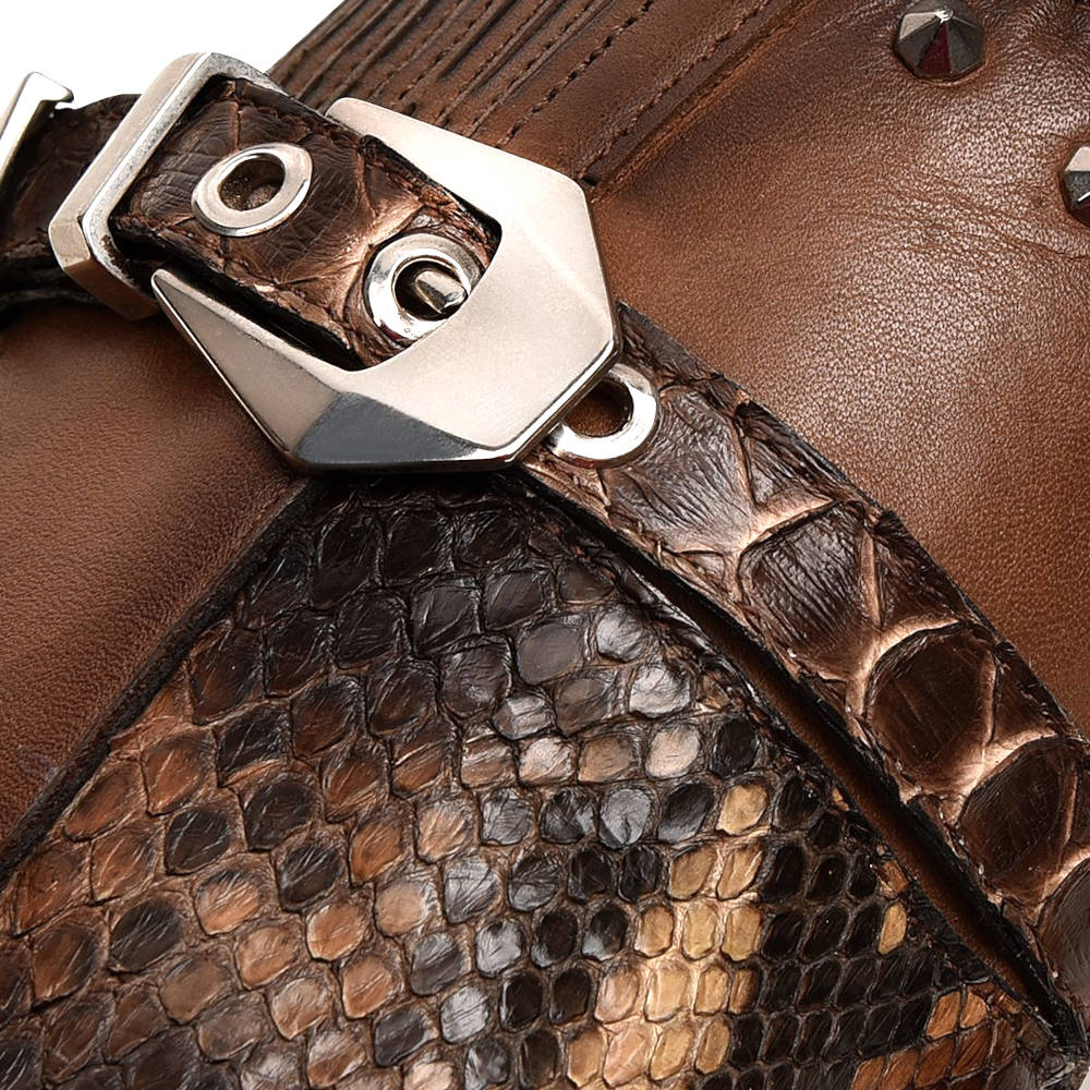 Botín Cuadra en Piel Genuina de Pitón - 4Q02PH