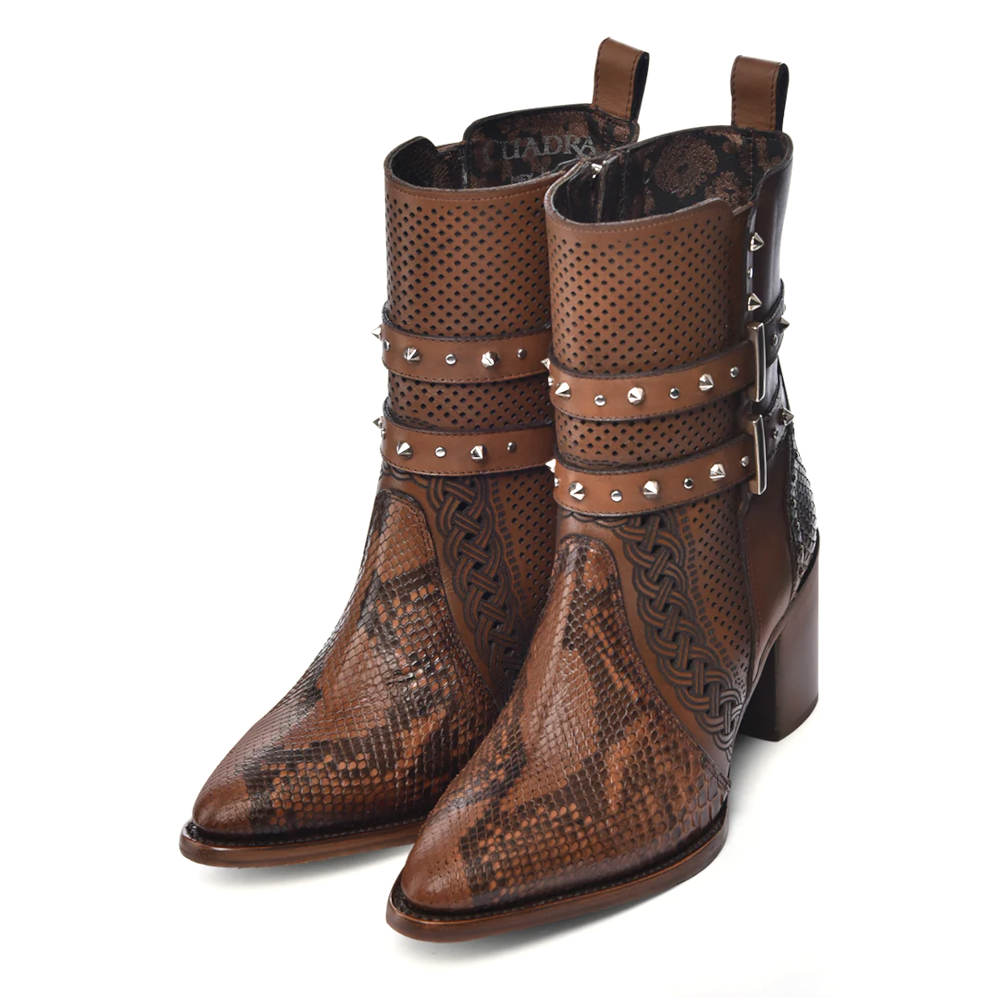 Botín Cuadra Piel Genuina de Pitón - 4Q14PH