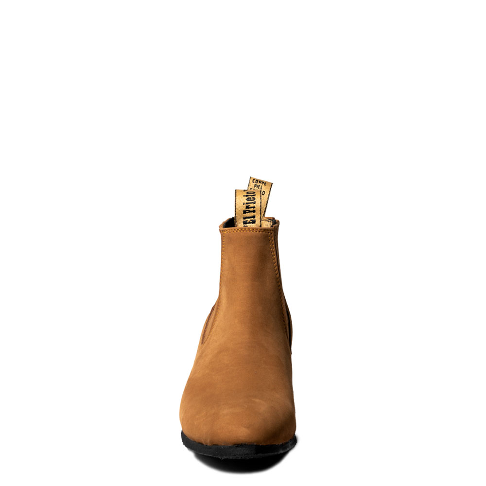 Botín Prieto Zig-Zag Nobuck Oro