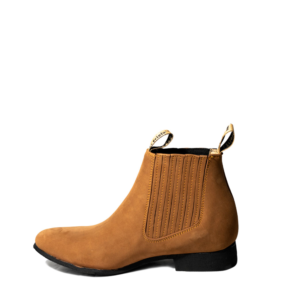 Botín Prieto Zig-Zag Nobuck Oro