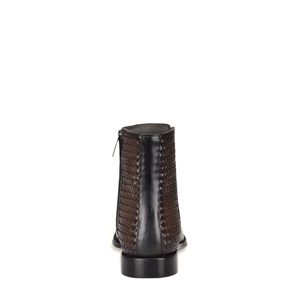 Botín F. Cuadra Tejido Piel Genuina - G23TSTE