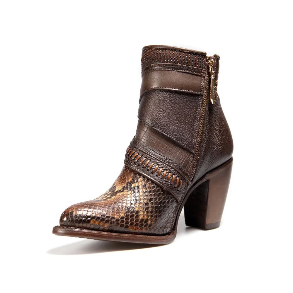 Botín Cuadra Piel Genuina de Pitón - 3F86PH