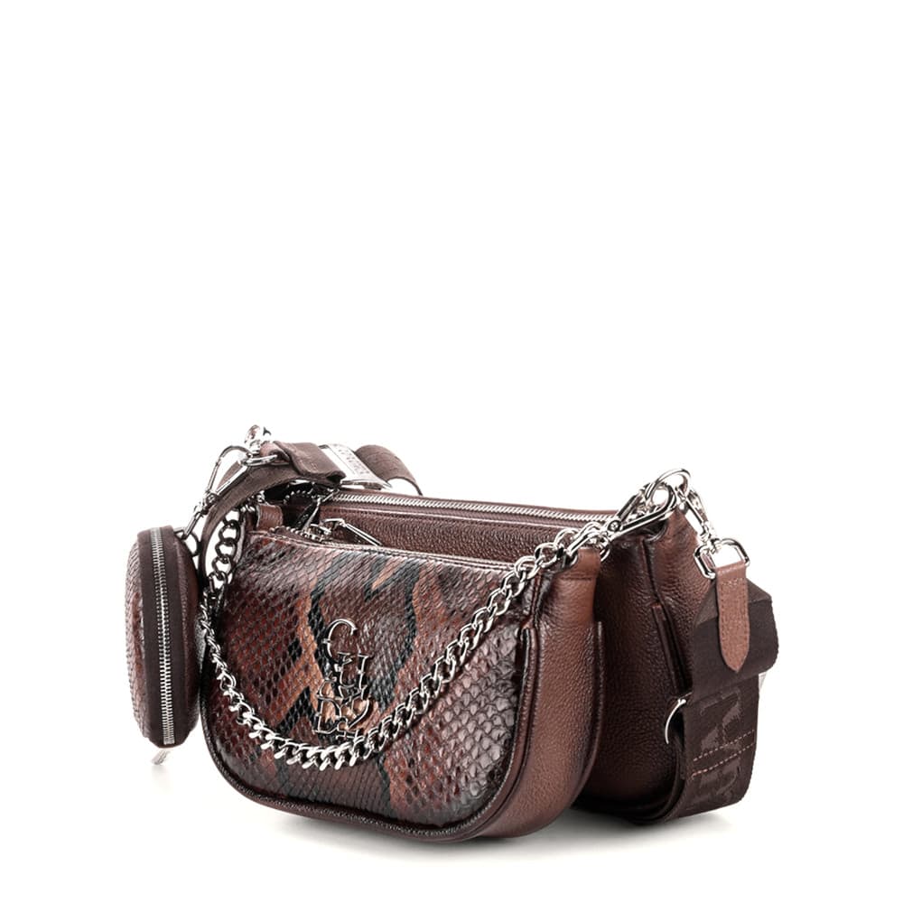 Bolsa Crossbody Cuadra en Piel Genuina de Pitón - BOD1OPM - Image 2