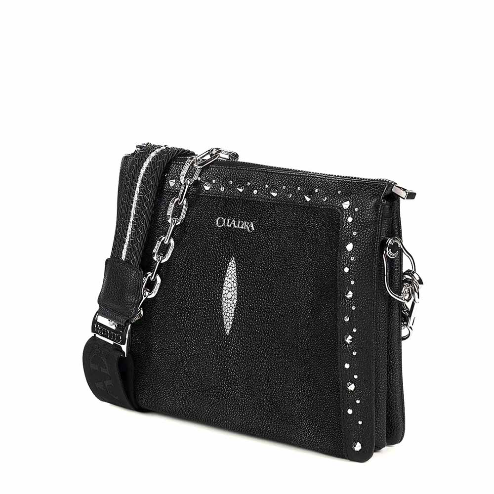 Bolsa Cuadra en Piel Genuina de Mantarraya - BOD1YMA