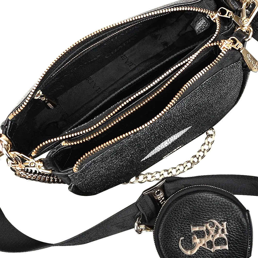 Bolsa Cuadra en Piel Genuina de Mantarraya - BOD66MA