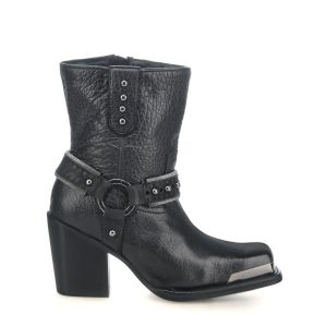 Botín Cuadra Biker en Piel Genuina - 4Z00BE