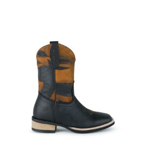 Bota Caballo Dorado Crazy Negro Picaso Miel Dama – 0318