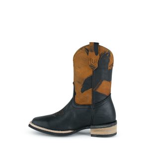 Bota Caballo Dorado Crazy Negro Picaso Miel Dama – 0318