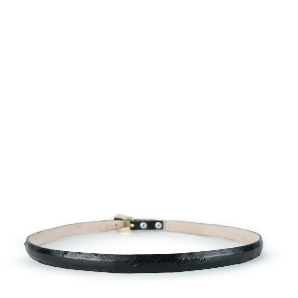 Toquilla Grabada con Herrajes Piel Genuina de Avestruz