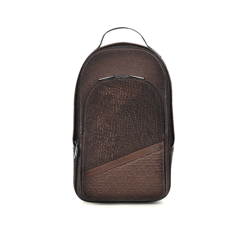 Mochila Cuadra en Piel Genuina de Tiburón - BOC25TI