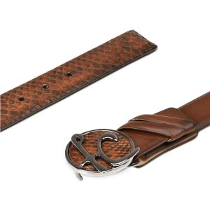 Cinto Cuadra en Piel Genuina de Pitón - CS537PI
