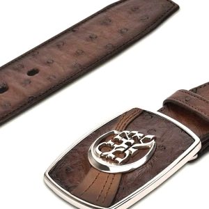 Cinto Cuadra en Piel Genuina de Avestruz - CV499A1