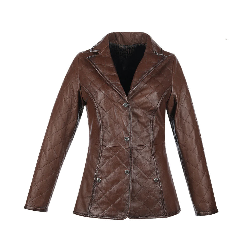 Chamarra Cuadra en Piel Genuina - M347BOB