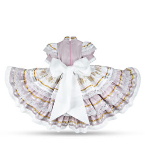 Vestido de Escaramuza Adelita con Bordado en Hilo Metálico