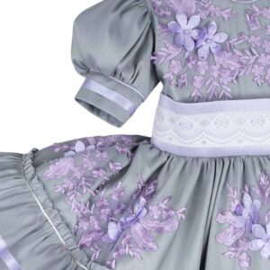 Vestido de Escaramuza Adelita con Flores Resacadas