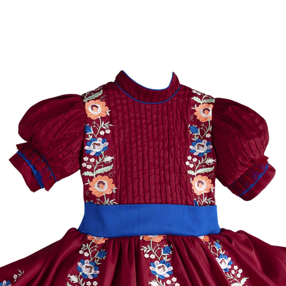 Vestido de Escaramuza Adelita con Bordado Doble