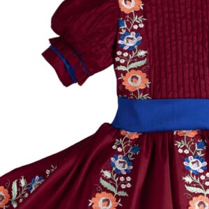 Vestido de Escaramuza Adelita con Bordado Doble