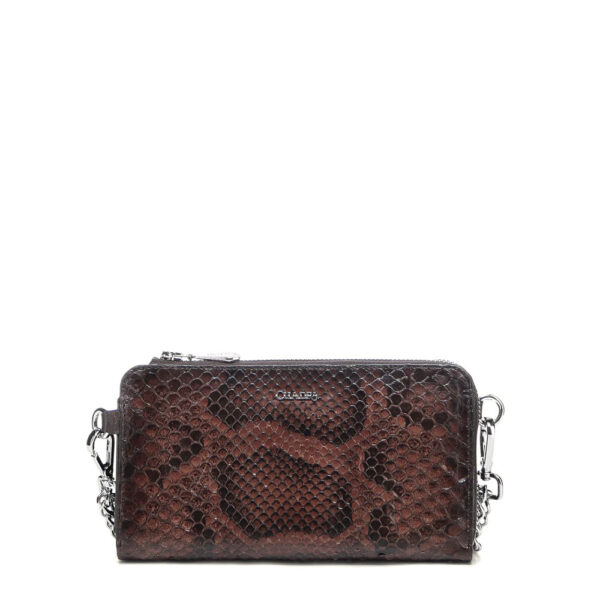Cartera Cuadra en Piel Genuina de Pitón - BD229PM