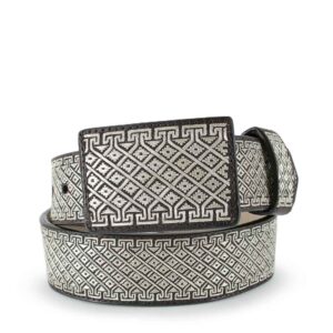 Cinto de Plata con Diseño de Gregas y Rombos