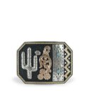 Hebilla de Acero con Diseño Navajo de Cactus