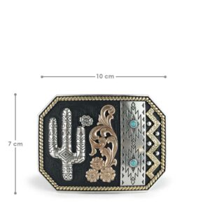 Hebilla de Acero con Diseño Navajo de Cactus
