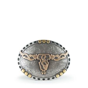 Hebilla de Acero con Diseño de Contorno de Toro