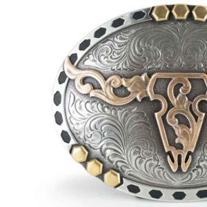 Hebilla de Acero con Diseño de Contorno de Toro