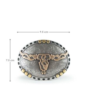 Hebilla de Acero con Diseño de Contorno de Toro