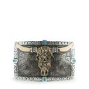 Hebilla de Acero con Diseño de Craneo de Toro