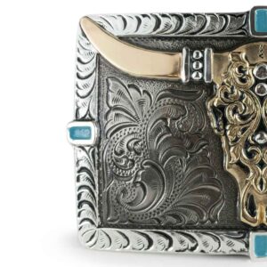 Hebilla de Acero con Diseño de Craneo de Toro