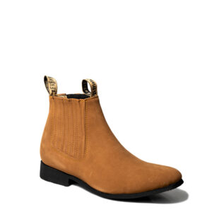 Botín Prieto Zig-Zag Nobuck Oro