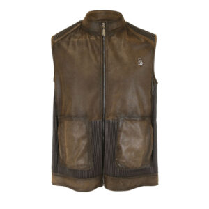 Chaleco Cuadra en Piel Genuina - H376BOB
